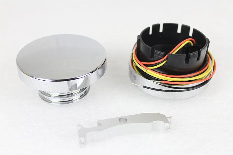 Wyatt Gatling Chrome LED Smooth Style Fuel Gauge and Filler Cap Set for Harley Davidson FXST by Wyatt Gatling