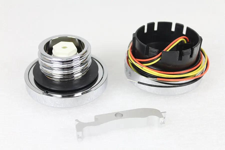 Wyatt Gatling Chrome LED Smooth Style Fuel Gauge and Filler Cap Set for Harley Davidson FXST by Wyatt Gatling
