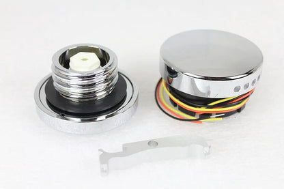 Wyatt Gatling Chrome LED Smooth Style Fuel Gauge and Filler Cap Set for Harley Davidson FXST by Wyatt Gatling