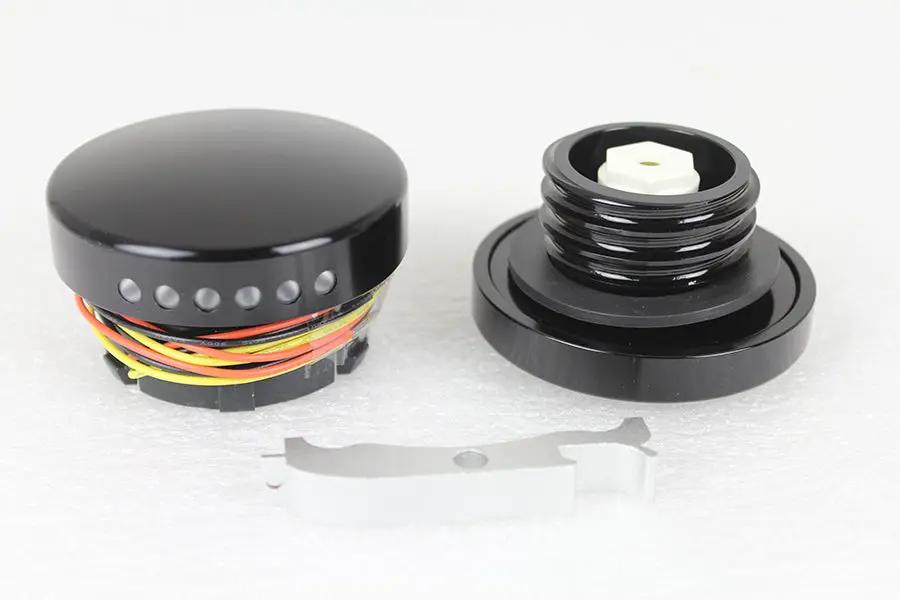 Wyatt Gatling Black LED Smooth Style Fuel Gauge and Filler Cap Set for Harley Davidson FXST by Wyatt Gatling