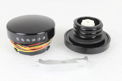 Wyatt Gatling Black LED Smooth Style Fuel Gauge and Filler Cap Set for Harley Davidson FXST by Wyatt Gatling