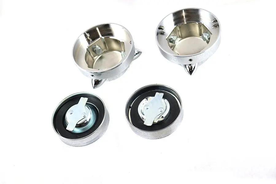 V-Twin Krommet Gas Cap Set for Harley Davidson FL (1965-1974) by V-Twin
