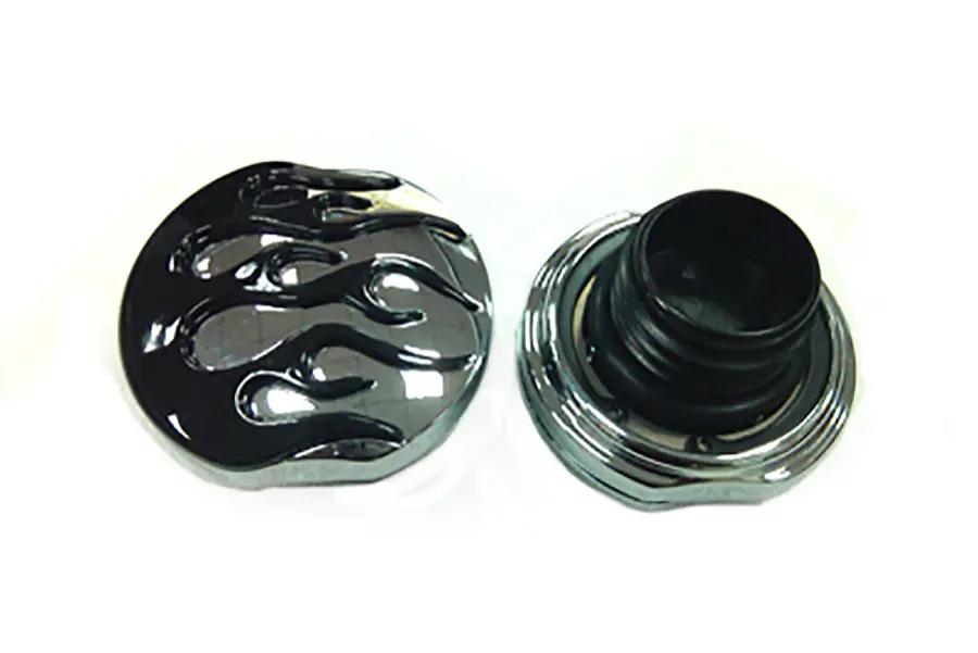 Wyatt Gatling Flame Style Vented and Non-Vented Gas Cap Set for Harley Davidson by Wyatt Gatling