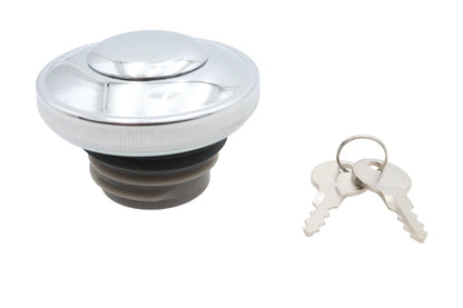 Ultima Chrome Locking Style Non-Vented Gas Cap for Harley Davidson - Part #21-444 by Ultima