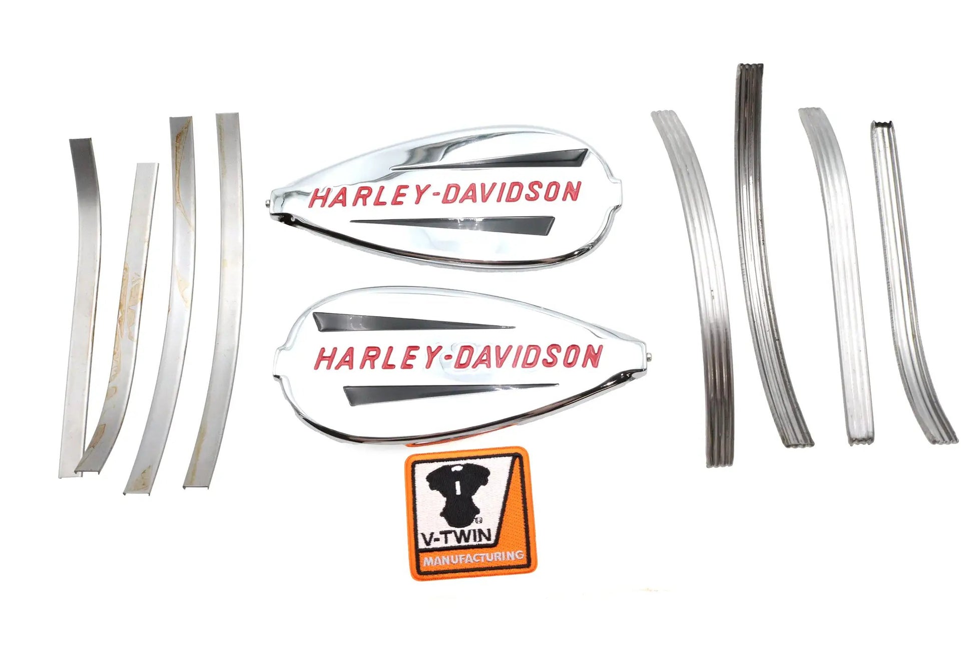 V-Twin Bobbed 3.5 Gallon Gas Tank Trim Kit for Harley Davidson FL 1940-1946 by V-Twin