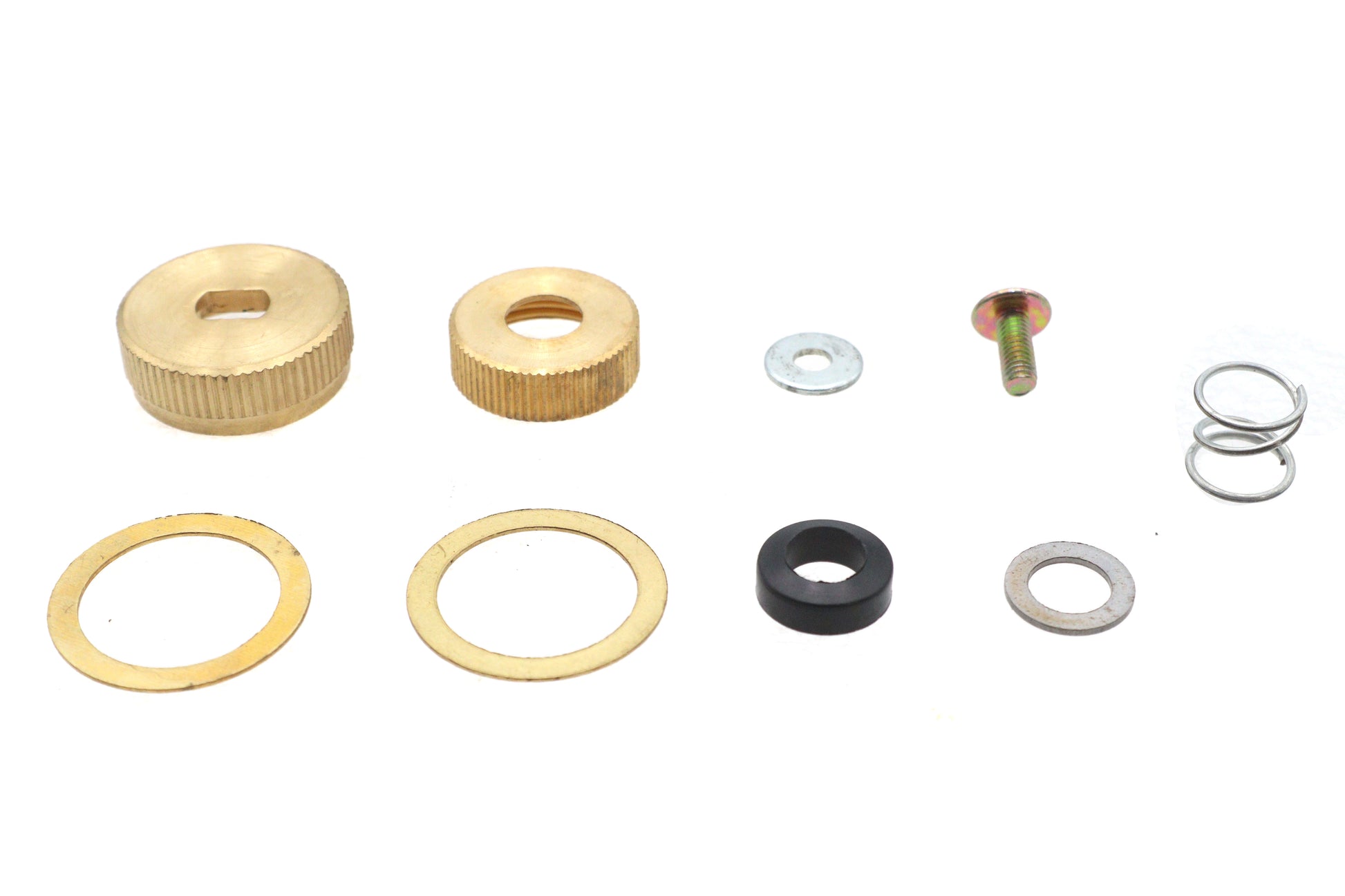 Wyatt Gatling Petcock Shut Off Knob and Collar Set Brass for Harley Davidson FL 1941-1950