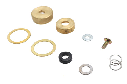 Wyatt Gatling Petcock Shut Off Knob and Collar Set Brass for Harley Davidson FL 1941-1950