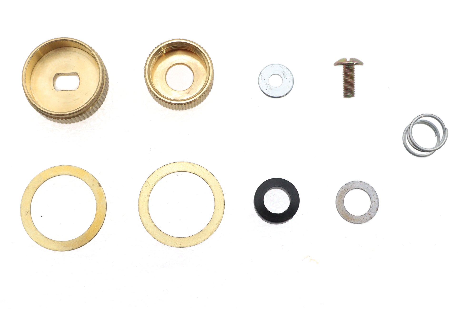 Wyatt Gatling Petcock Shut Off Knob and Collar Set Brass for Harley Davidson FL 1941-1950