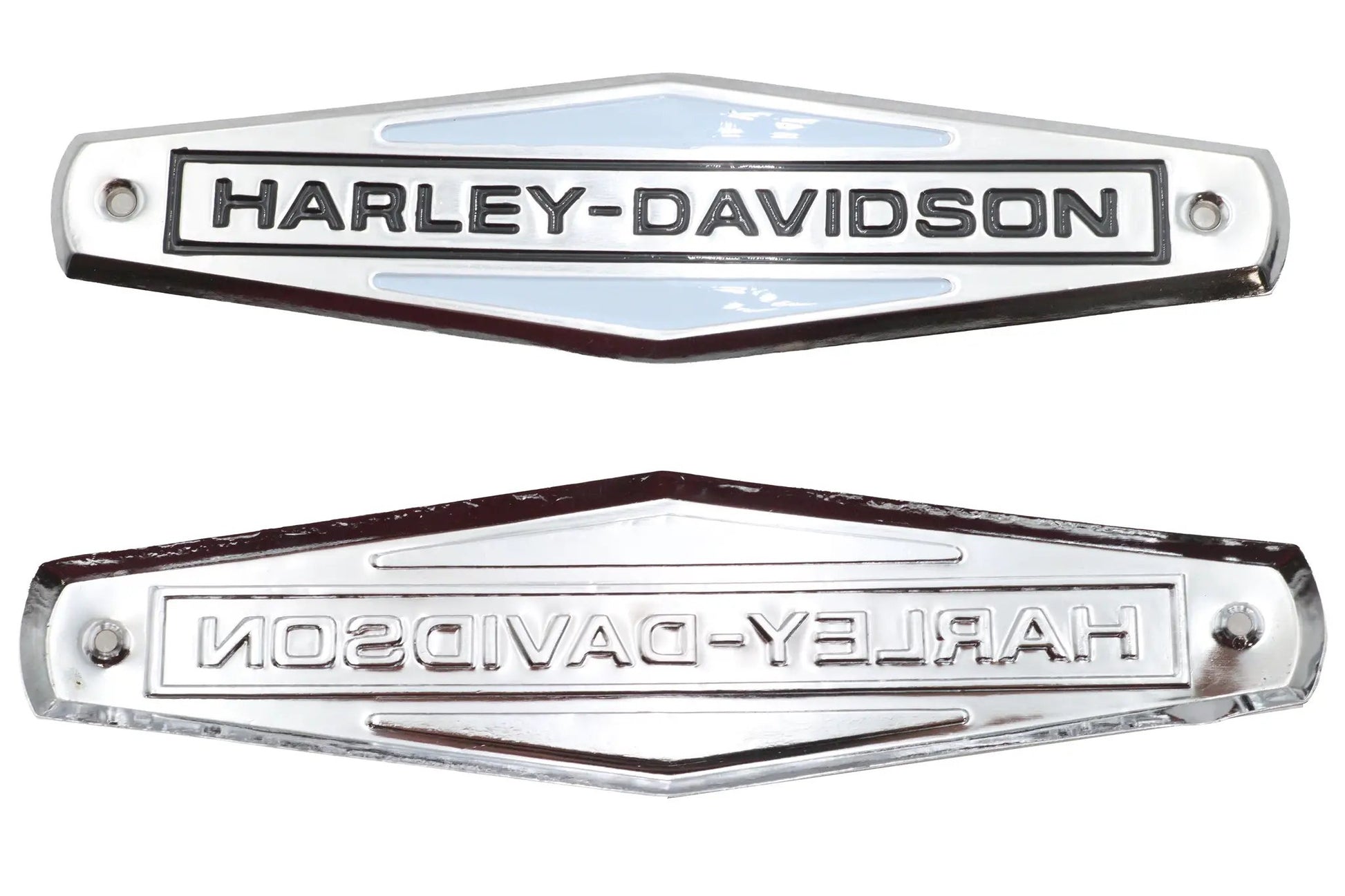 V-Twin Eagle Iron 1966-1972 Harley Davidson FL Tank Emblem Set with Black Lettering by V-Twin