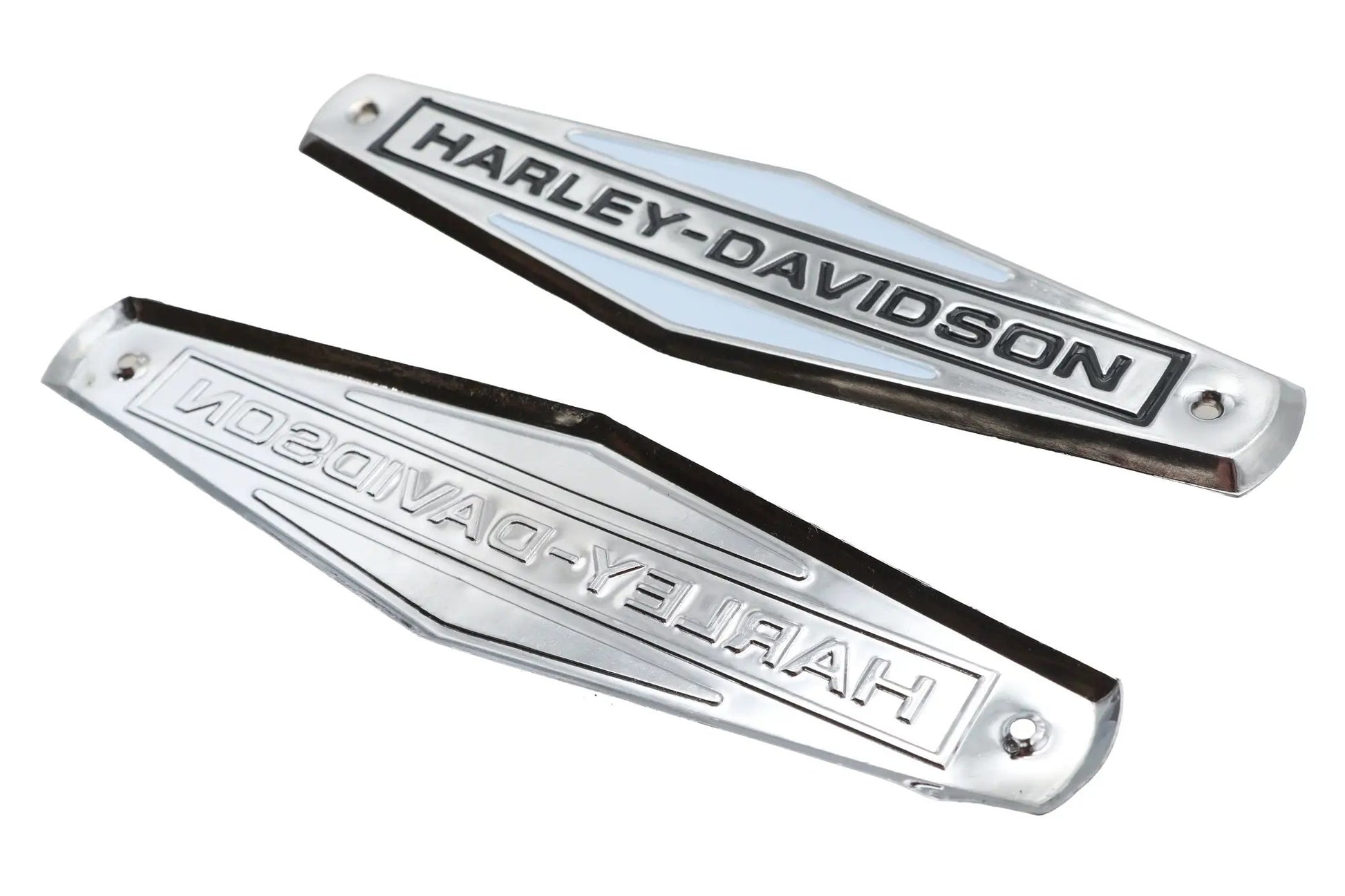 V-Twin Eagle Iron 1966-1972 Harley Davidson FL Tank Emblem Set with Black Lettering by V-Twin