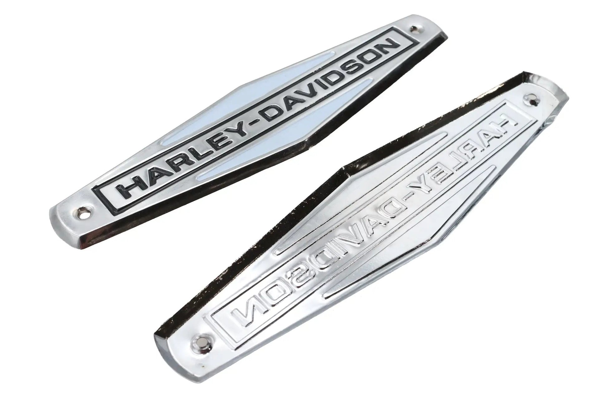V-Twin Eagle Iron 1966-1972 Harley Davidson FL Tank Emblem Set with Black Lettering by V-Twin