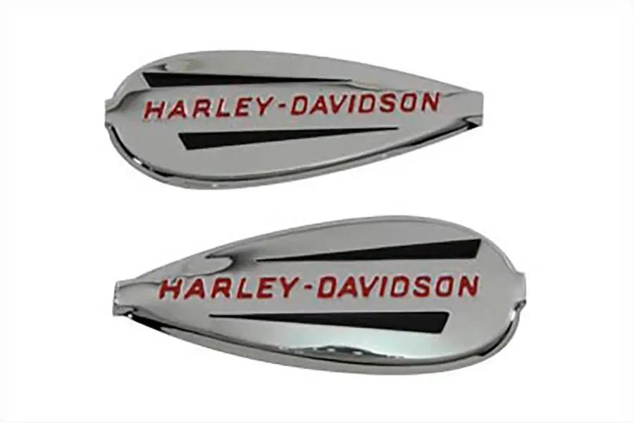 OE Emblem Set with Red Lettering for Harley-Davidson Tanks – Part Number 61769-40T by OE