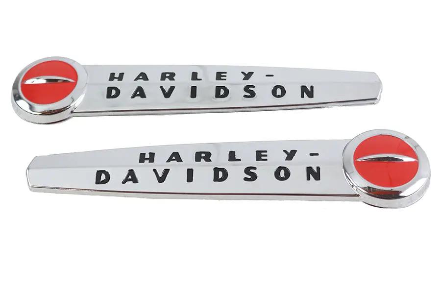V-Twin Emblem Set with Black Lettering for Harley Davidson FL 1947-1950 by V-Twin