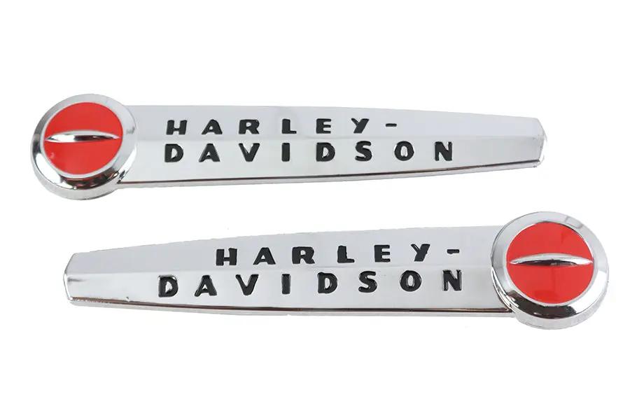 V-Twin Emblem Set with Black Lettering for Harley Davidson FL 1947-1950 by V-Twin