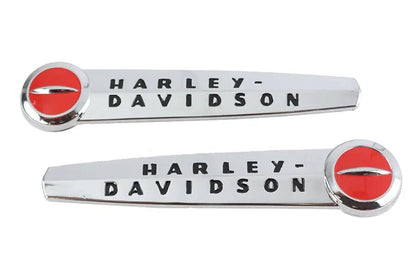 V-Twin Emblem Set with Black Lettering for Harley Davidson FL 1947-1950 by V-Twin