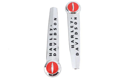 V-Twin Emblem Set with Black Lettering for Harley Davidson FL 1947-1950 by V-Twin