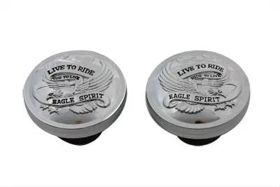 Wyatt Gatling Eagle Spirit Gas Cap Set for Harley Davidson FL and FLST Models by Wyatt Gatling