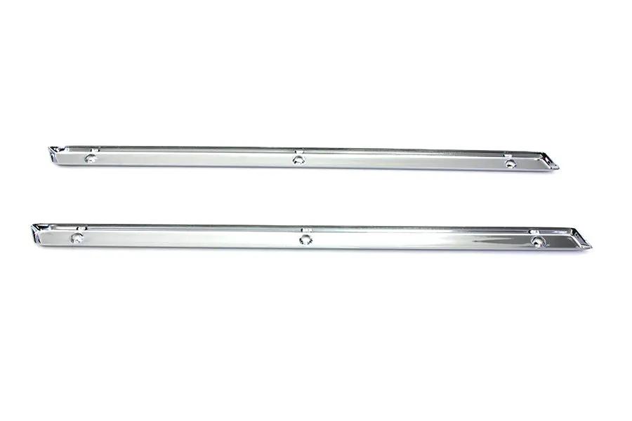 Wyatt Gatling Chrome Steel Emblem Trim Strips for Harley Davidson FL, G, and W Models (1951-1954) by Wyatt Gatling