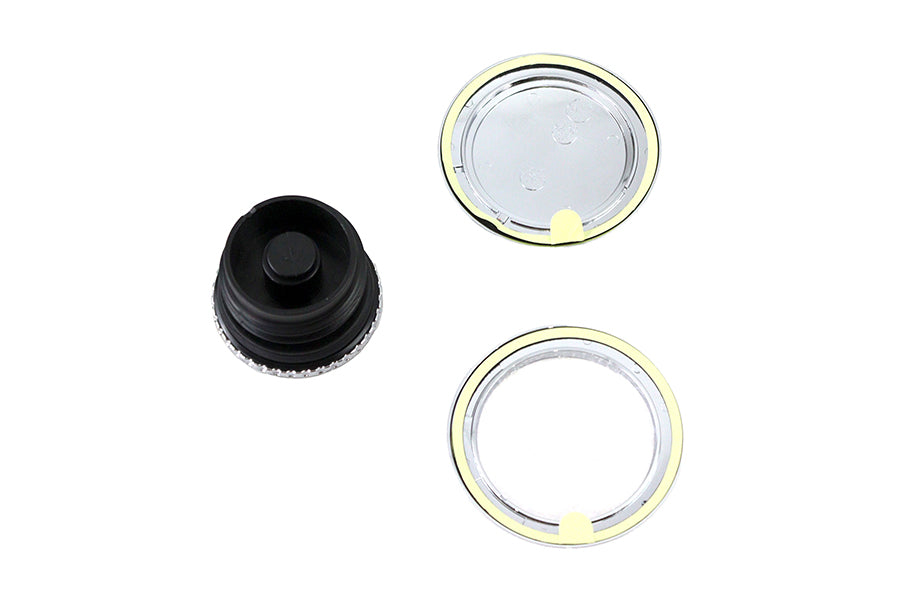V-Twin Flush Mount Gas Cap & Left Side Tank Cap Kit Chrome for Harley Davidson FLDE & FLFB by V-Twin