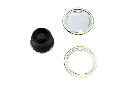 V-Twin Flush Mount Gas Cap & Left Side Tank Cap Kit Chrome for Harley Davidson FLDE & FLFB by V-Twin