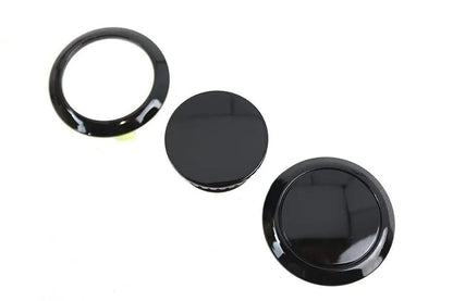 V-Twin Flush Mount Gas Cap & Left Side Tank Cap Kit in Black for Harley Davidson FLDE and FLFB Models by V-Twin