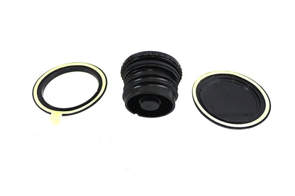 V-Twin Flush Mount Gas Cap & Left Side Tank Cap Kit in Black for Harley Davidson FLDE and FLFB Models by V-Twin