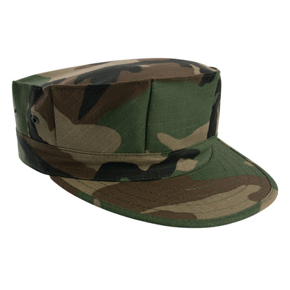 Rothco 8 Point Military Cap in Woodland Camo, Size Large - Durable and Classic Tactical Headwear