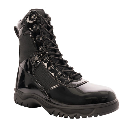 Rothco Forced Entry High-Gloss Tactical Boot with Side Zipper - 8 Inch, Size 9