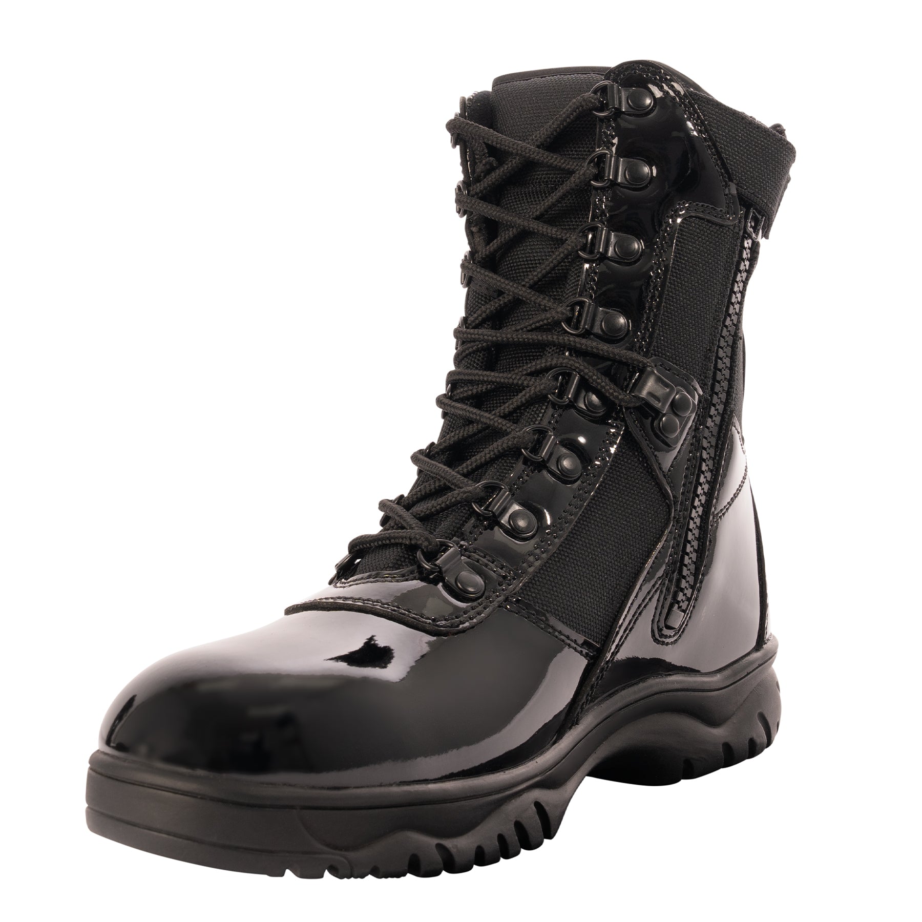 Rothco Forced Entry High-Gloss Tactical Boot with Side Zipper - 8 Inch, Size 10.5