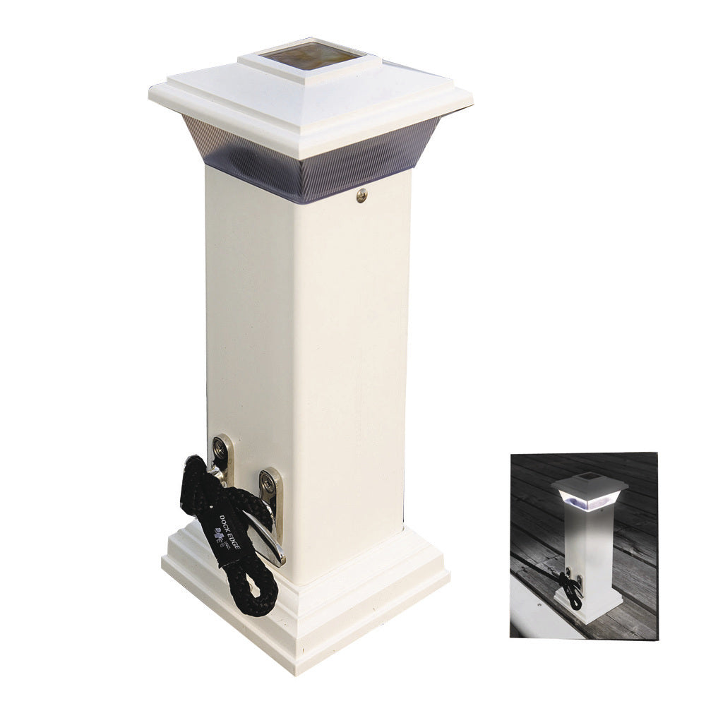 Dock Edge Cleatlite Solar Dock Light with Stainless Steel Mooring Cleat - 12 Inch