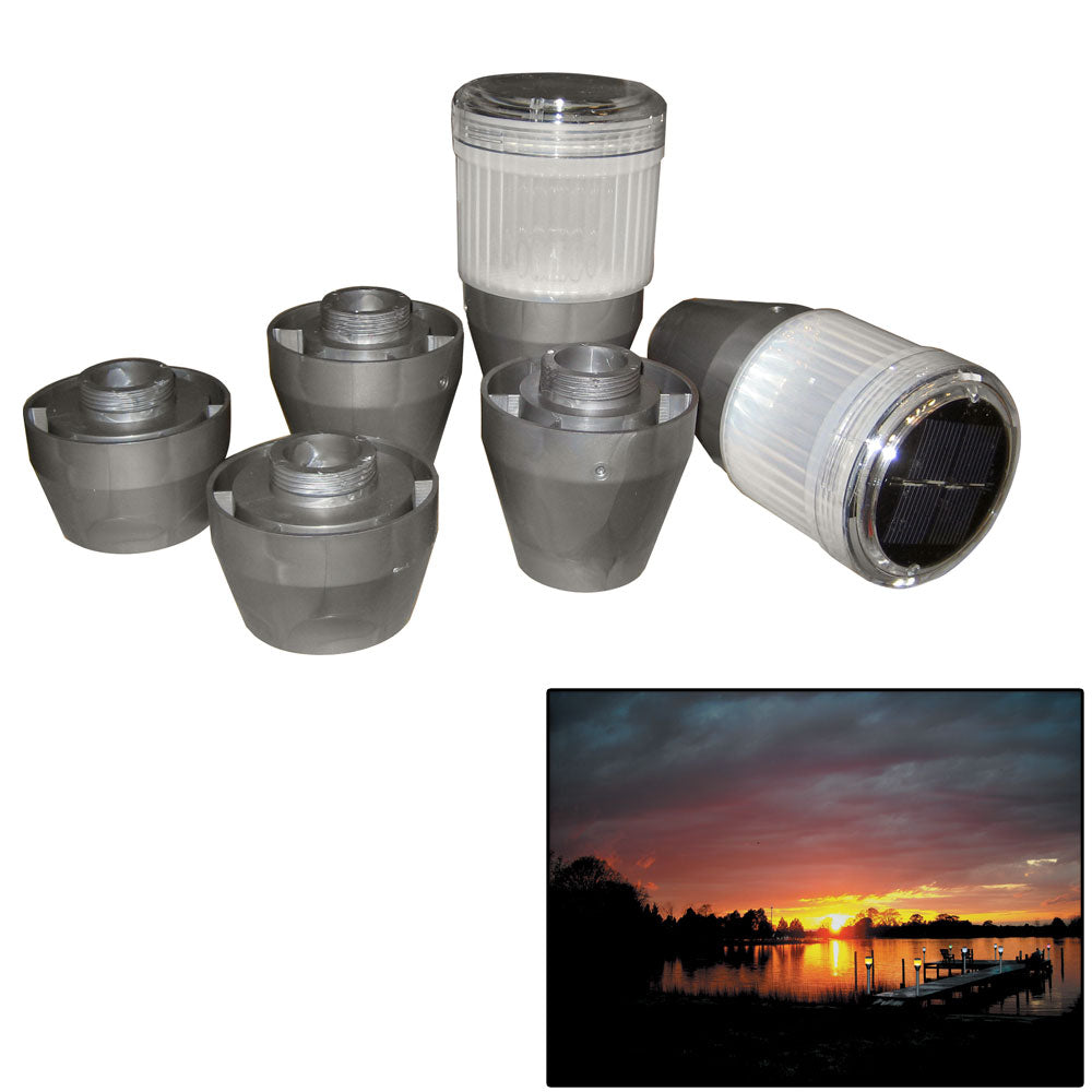 Dock Edge Postlite Solar LED Post Light 2-Pack - Color Changing Outdoor Post Lights with Easy Installation