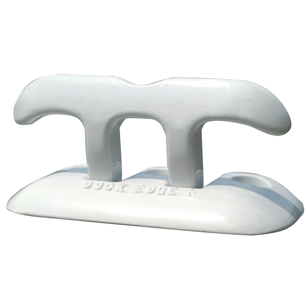Dock Edge Flip Up Dock Cleat 8 inches - White Aluminum Marine Grade Durable Marine Hardware