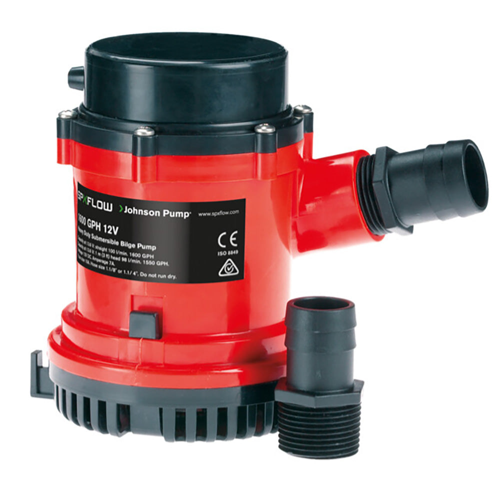 Johnson Pump 1600 GPH Bilge Pump 12V with 1-1/8" Hose Connection