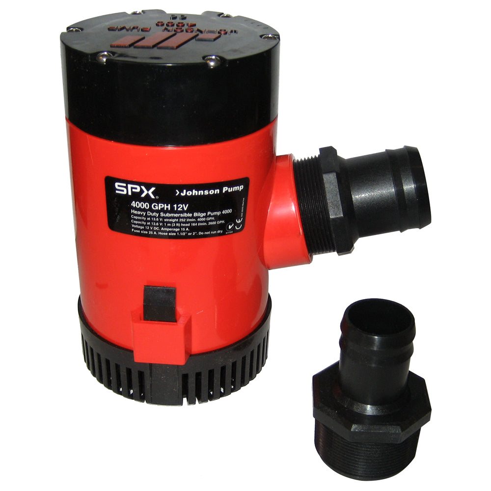 Johnson Pump 4000 GPH Bilge Pump 12V with 1-1/2 inch Discharge Port