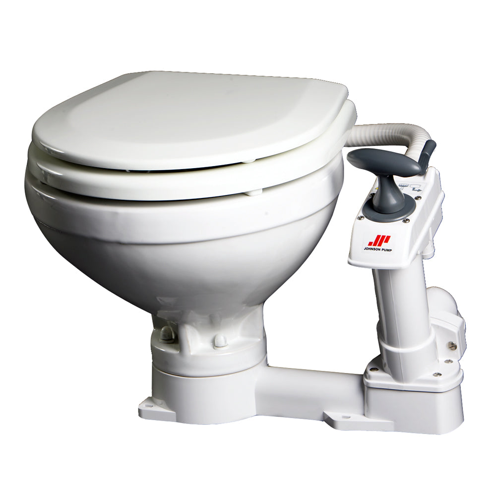 Johnson Pump AquaT Marine Manual Toilet Part 80-47229-01 - Compact and Quiet Marine Toilet for Boats