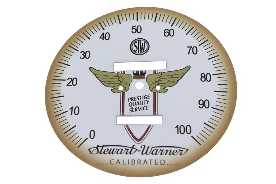 V-Twin Part 90116 White Tin Speedometer Face for 1:1 and 2:1 Ratio Mechanical Speedometers by V-Twin