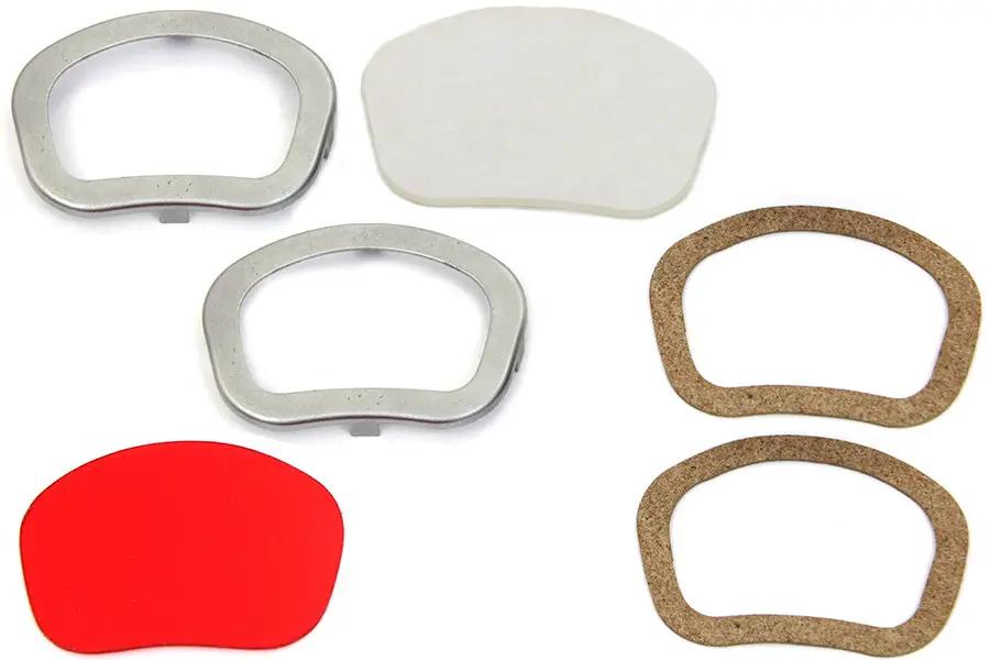 V-Twin Dash Panel Lens Rim Set Raw for Harley Davidson EL and U Models - Part #64604 by V-Twin