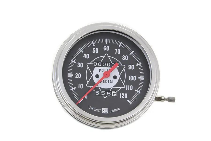 V-Twin 90110B Speedometer with 2:1 Ratio and Red Needle for Harley Davidson FL (1941-1950) by V-Twin