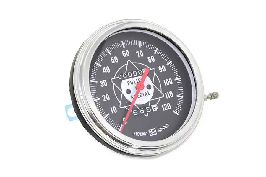 V-Twin 90110B Speedometer with 2:1 Ratio and Red Needle for Harley Davidson FL (1941-1950) by V-Twin