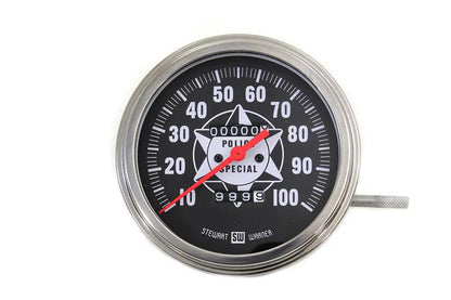 V-Twin Part 90114B Speedometer with 2:1 Ratio and Red Needle for Harley Davidson FL (1941-1950) by V-Twin