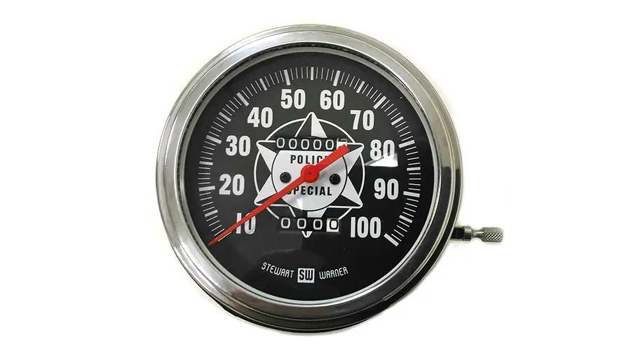V-Twin 90114A Speedometer with 1:1 Ratio and Red Needle for Harley Davidson FL Models by V-Twin