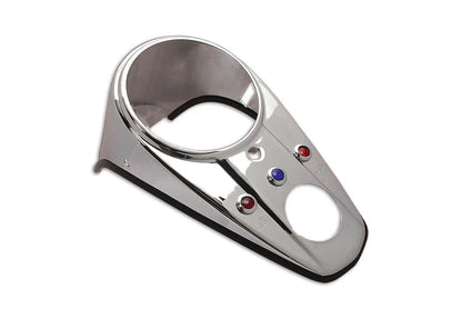 V-Twin Chrome Three Light Dash Panel for Harley Davidson FL Models - Part 70721 by V-Twin