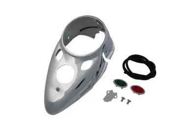 V-Twin Chrome Cateye Dash Panel Part 01324 for Harley Davidson FL and W Models by V-Twin