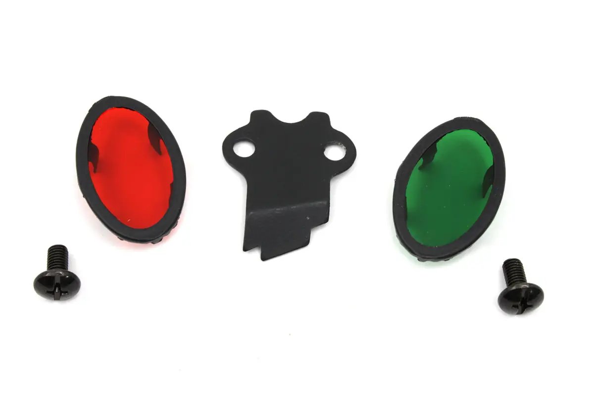 V-Twin Parkerized Cateye Dash Panel Lens Set for Harley Davidson FL and W Models by V-Twin