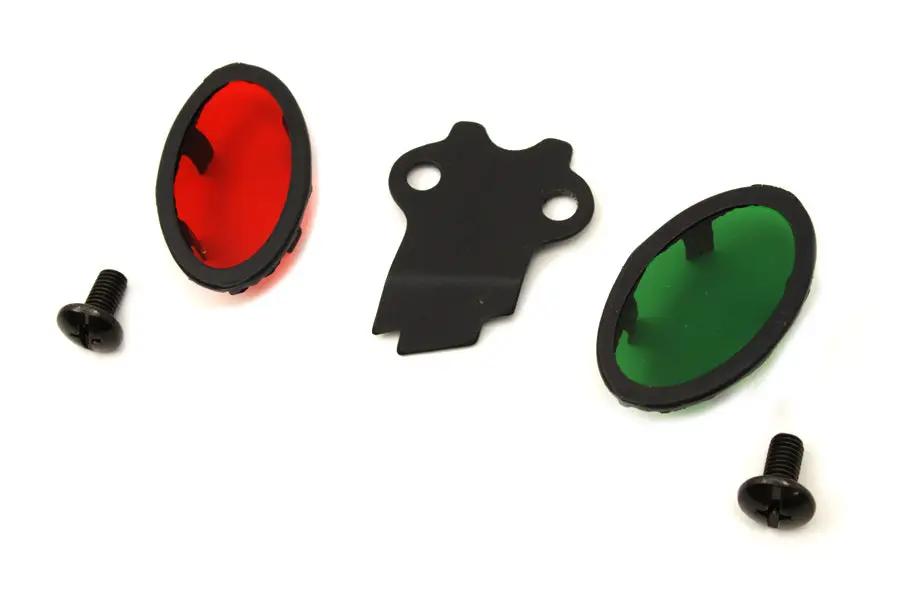 V-Twin Parkerized Cateye Dash Panel Lens Set for Harley Davidson FL and W Models by V-Twin