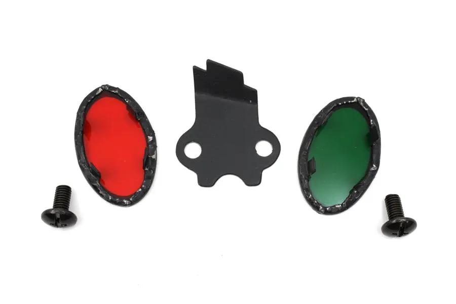 V-Twin Parkerized Cateye Dash Panel Lens Set for Harley Davidson FL and W Models by V-Twin