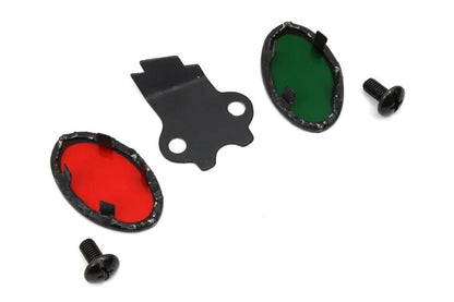V-Twin Parkerized Cateye Dash Panel Lens Set for Harley Davidson FL and W Models by V-Twin