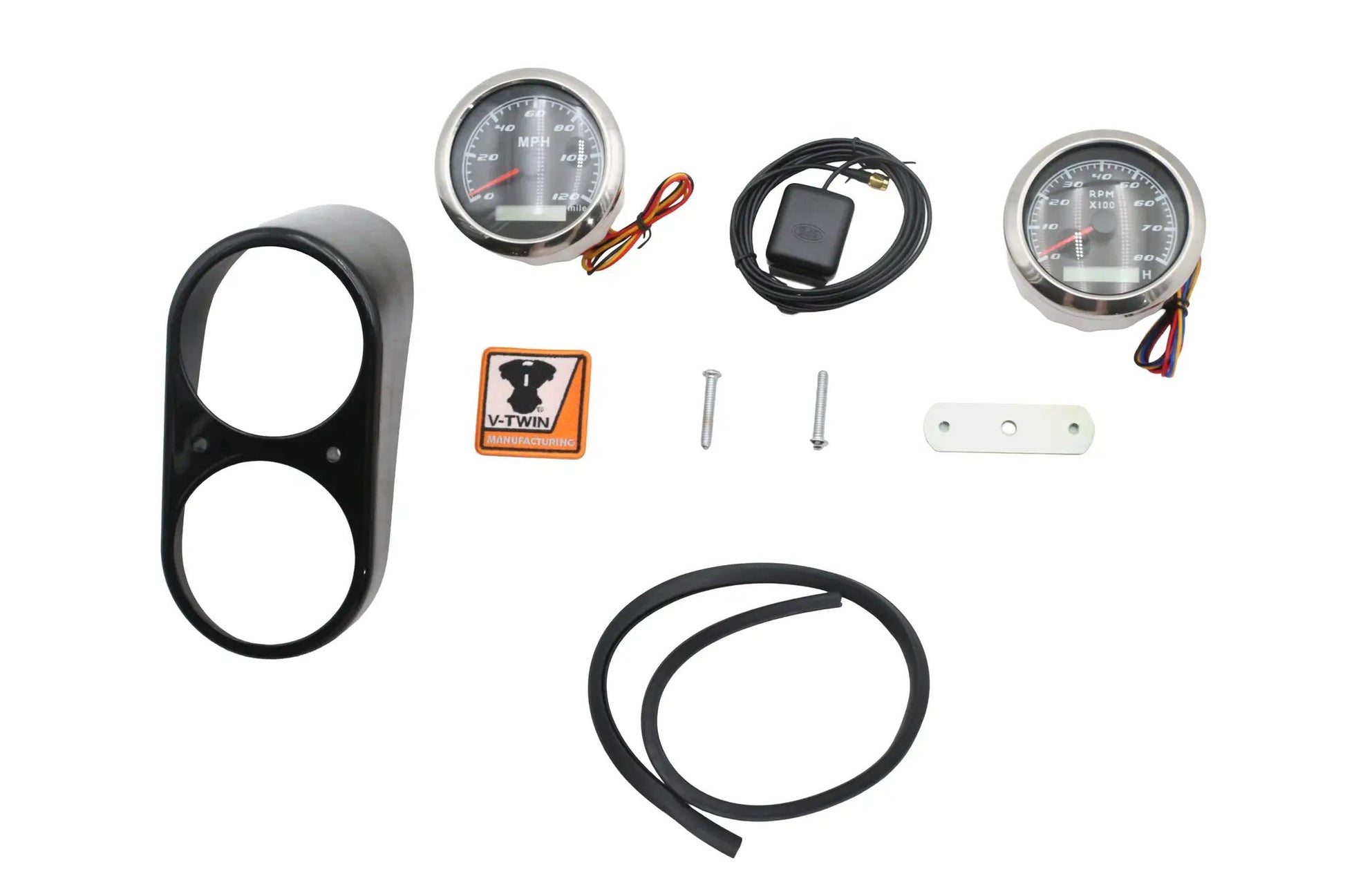V-Twin GPS Speedometer and Tachometer Dash Kit for Harley Davidson FXR and FXE Models by V-Twin