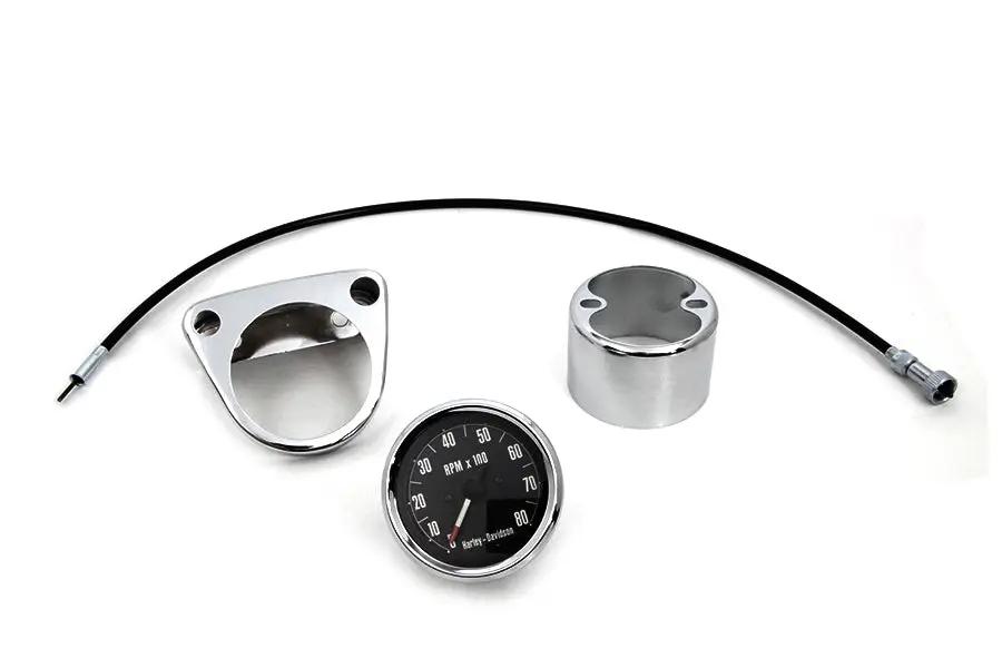 V-Twin XL Tachometer Kit for Harley Davidson XL (1971-1973) | Italian OEM Mechanical Tachometer with Riser Bar Compatibility by V-Twin
