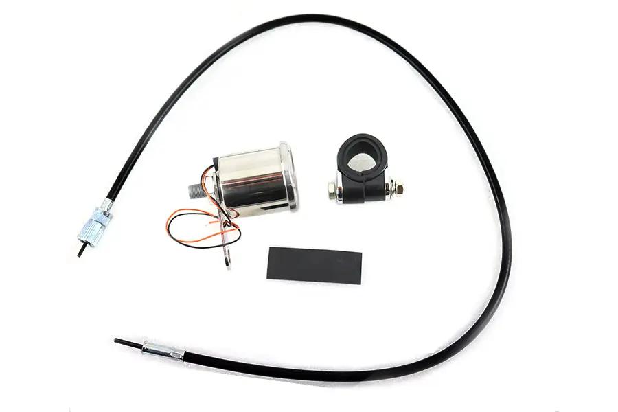 V-Twin Deco 48mm Mechanical Tachometer Kit with 2:1 Ratio by V-Twin